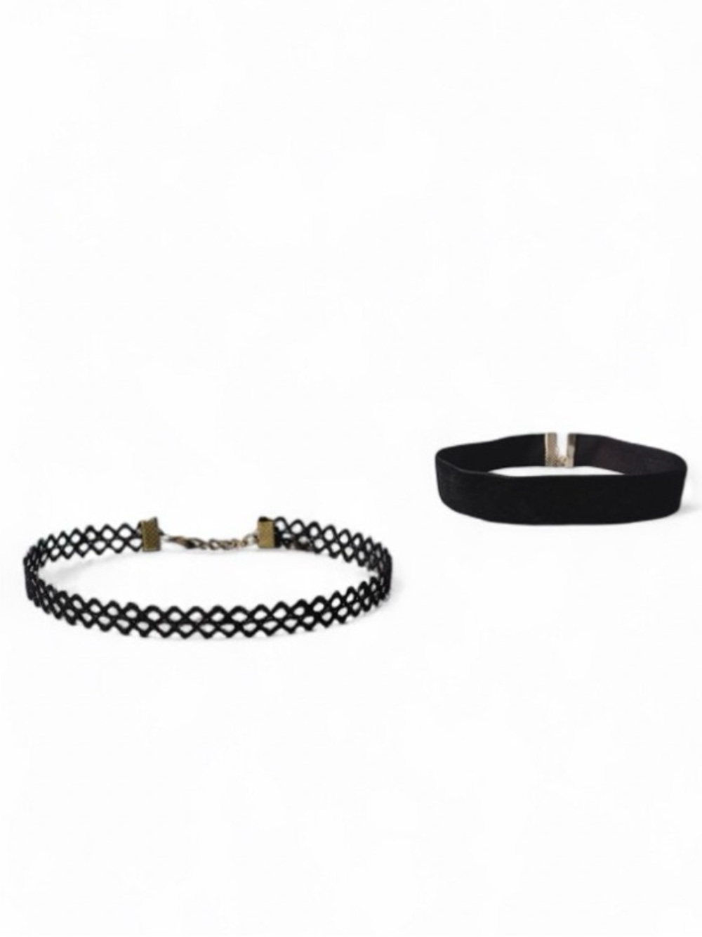 2 Black Choker Necklaces